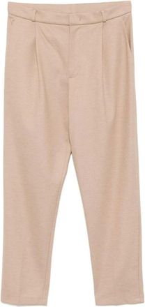 Harris Wharf London Slim-fit Trousers, male, Beige, L, Beige Pleated Trousers with Concealed Fastening
