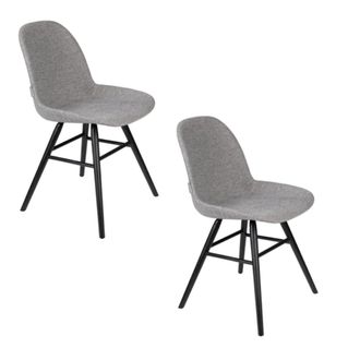 Zuiver Lote de 2 sillas de tela gris para comedor