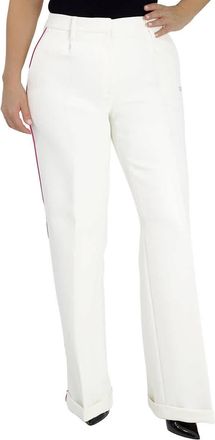 Off-white Contrasting Trim Tailored Trousers in White