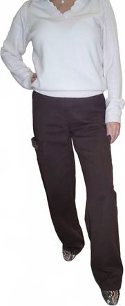Democracy Wide Leg Cargo Pants In Brown