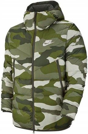 Nike Stay Warm Casual Camouflage hooded down Jacket US Edition Green Camouflage BV4763-222