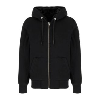 Moose Knuckles Stijlvolle Jassen voor Mannen en Vrouwen - Heren - Vesten met rits - Zwart - L - Katoen - Hoodies & sweatvesten