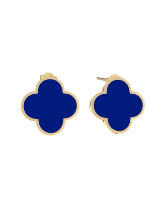 Gabi Rielle 14K Over Silver 2.98 Ct. Tw. Blue Agate Clover Studs