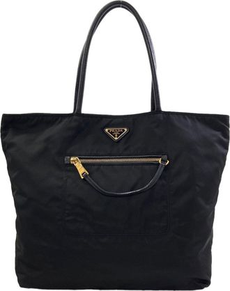 Prada Black Nylon Tote Bag (Pre-Owned)