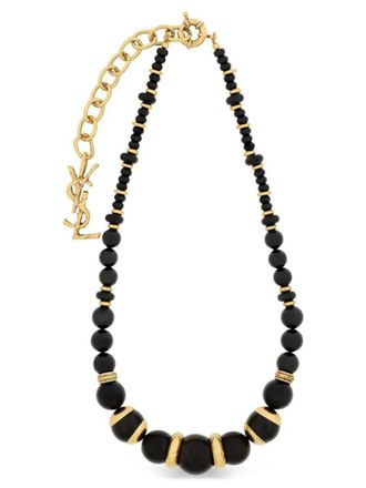 Saint Laurent Brown Black Beads Necklace
