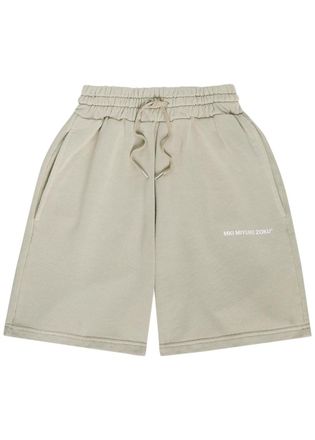 Mki Miyuki Zoku Uniform Logo-print Cotton-blend Shorts - Dark Grey - Xxl