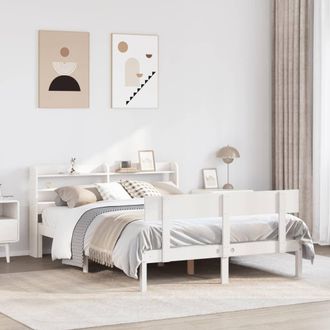 Berkfield Home Bed Frame without Mattress White 140x190 cm Solid Wood Pine