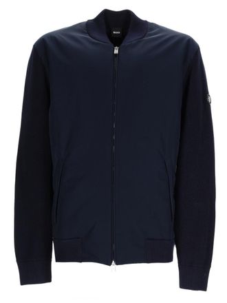 BOSS C-Ubaio Cotton Ribbed Sleeve Jacket