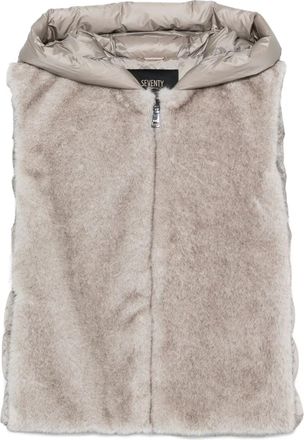 Seventy hooded faux-fur gilet - Grey