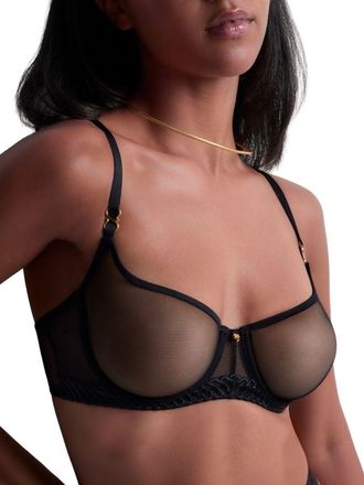 Aubade Womens Sheer Emotion Half Cup Bra - Black polyamide - Size 32F