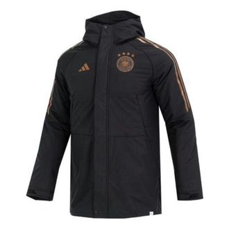 adidas Park Germany Condivo 22 Stadium Jacket Asia Sizing Black Gold HC1293