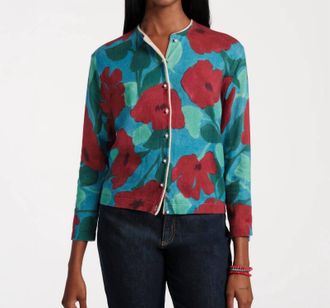 Frances Valentine Darling Floral Cardigan In Floating Floral