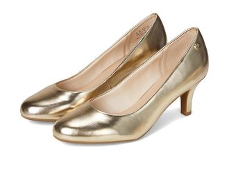 Life Stride Parigi Pump Shoes High Womens Heels Gold Metallic : 7.5 N (AA), Faux Leather/Textile