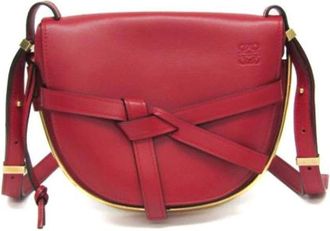 Loewe Pre-owned Cross Body Bags, female, Red, Size: ONE SIZE Pre-owned Leather shoulder-bags