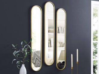 Vente-Unique Set Of 3 Oval Mirrors - L 23 X H 120 Cm - Metal - Gold - JAYLEN