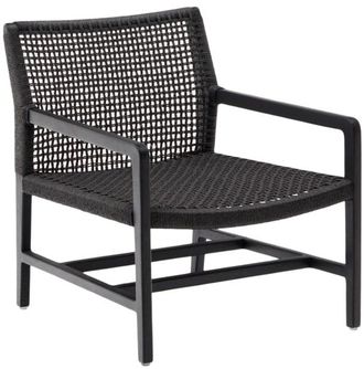 K Home Premium In-/Outdoor Loungesessel Saballo aus massivem Teakholz, Schwarz