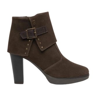 Nero Giardini Platform Enkellaars - Dames - Schoenen - Bruin - Maat: 37 EU Zijde