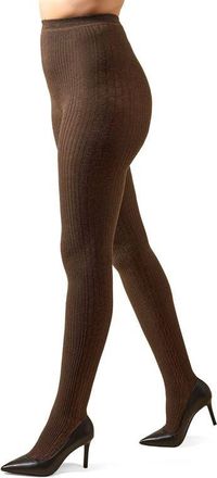 MeMoi Cable Stitch Sweater Tights in Brown Heather at Nordstrom, Size Small