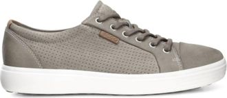 Ecco Mens Soft 7 Perf Tie Sneaker Lace Up Shoes In Moon Rock