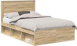 vidaXL Bed Frame with Headboard Sonoma 120 x 200 cm Solid Pine Wood vidaXL
