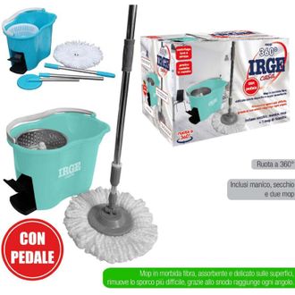 Trade Shop Trade Shop - Rotating Roto Mop Mocio Rotante In Microfibra Con Secchio Strizzatore Filtrante