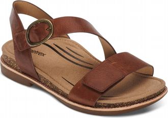 Aetrex Womens Tamara Quarter Strap Sandal In Walnut