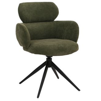 Hhg Hhg - Silla De Comedor 259, Silla De Cocina Tapizada, Giratoria Con Retorno Autom&aacute;tico, Tela (310 G/m&sup2;) Chenilla &Ouml;ko-tex, Verde Oliva