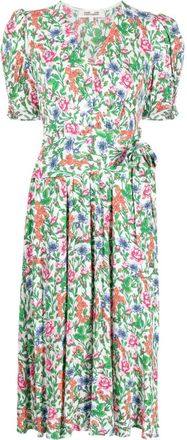 Diane Von F&uuml;rstenberg pleated midi dress - women - Viscose - 0 - White