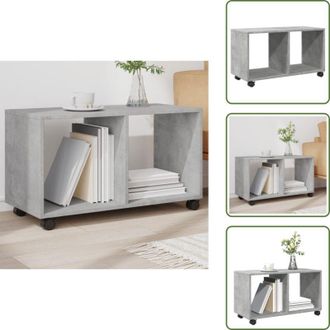 vidaXL Armadietto con ruote girevoli - vidaXL Mobiletto con Ruote Grigio Cemento 72x33x42,5 cm in Truciolato - Mobiletto grigio cemento