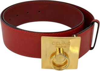 Celine Pre-owned Leren Riem - Dames - Vintage Accessoires - Rood - ONE Size - Leer - Vintage