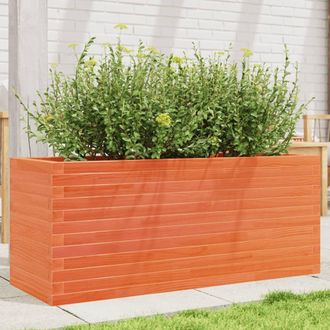 Berkfield Home Garden Planter Wax Brown 110x40x45.5 cm Solid Wood Pine