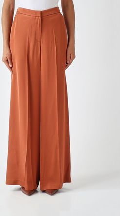 Meimeij Mid-Rise Wide-Leg Palazzo Trousers in Satin