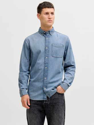 Jack & Jones Jeanshemd JACK & JONES JJEBROOK JJOXFORD SHIRT AKM 990 NOOS, Damen, Gr. XS, N-Gr, blau denim pack:light blau, Denim/Jeans, Obermaterial: 100% Baumwoll