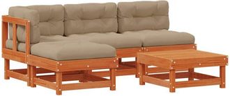 vidaXL Garden Lounge Set 13 pcs Wax Brown Solid Pine Wood vidaXL
