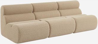 Sweeek Sof&aacute; Modular Con Efecto Alpaca, 3 Plazas