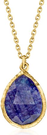 Ross-Simons Bezel-Set Sapphire Necklace in 18kt Gold Over Sterling
