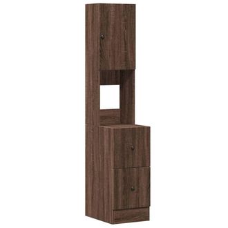 Berkfield Home Kitchen Cabinet Brown Oak 35x50x180 cm Engineered Wood | Size: 35 x 50 x 180 cm