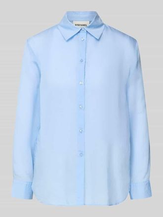 Stefanel Relaxed Fit Hemdbluse aus Lyocell-Mix in Hellblau, Gr&ouml;&szlig;e 34