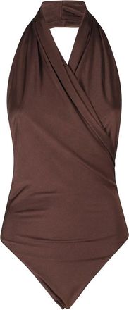 Andamane Body Vina con cuello halter - Tops - Mujer - Marr&oacute;n - S