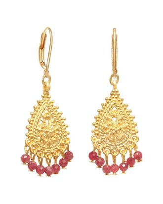 Rachel Reinhardt Jewelry 22K Plated Tourmaline Chandelier Earrings