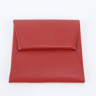 Herm&egrave;s Red Color Leather Coin Purse/Coin Case (Pre-Owned)