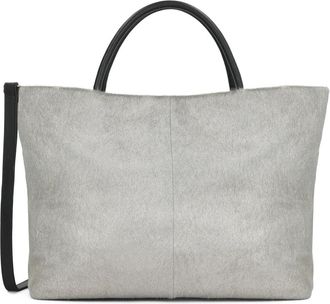 Kazar Zilveren handtas met zwarte leren hengsels - Dames - Handtassen - Grijs - ONE Size - Leer - Tassen