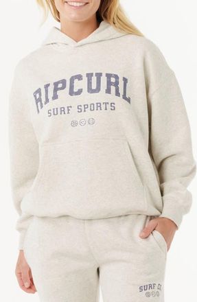 Rip Curl Varsity Sports Cotton Hoodie in Sports Marle at Nordstrom, Size Small