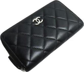 Chanel Pre-owned Wallets, female, Black, Size: ONE SIZE Pre-owned Vintage Leather Wallet