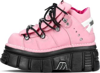 New Rock Rosa Negro Acero Tower Schoenen - Dames - Veterlaarzen - Roze - 37 EU - Schoenen