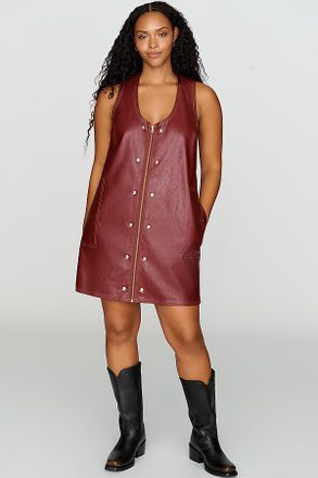 Pilcro Faux Leather Studded Mini Dress