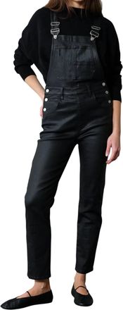 Daze Broadway Slim Cropped Overall In Black Coated