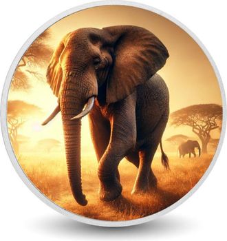 OEM Paseo Dorado: Moneda De Color Elefantes De La Sabana