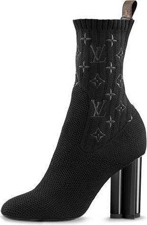 Louis Vuitton (WMNS) LOUIS VUITTON Silhouette Ankle Boots Black with Logo Monogram 1A3MIW