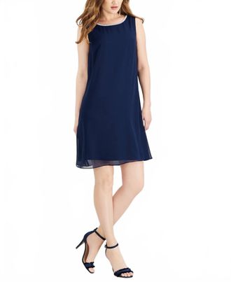MSK Embellished T Back Dress In Navy Silver